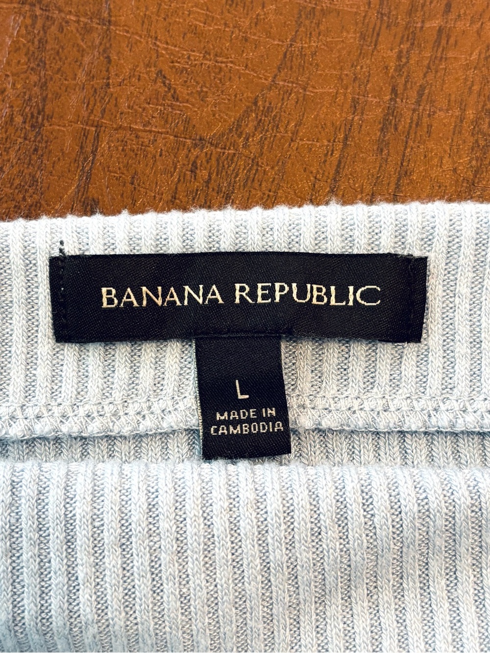 Banana Republic Light Blue Ribbed Boatneck Long Sleeve Top Sweater Large - Picture 6 of 8
